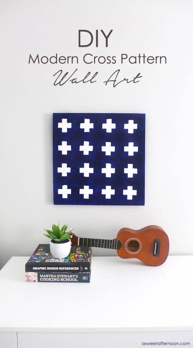 DIY Teen Room Decor Ideas for Girls | DIY Modern Cross Pattern Wall Art | Cool Bedroom Decor, Wall Art & Signs, Crafts, Bedding, Fun Do It Yourself Projects and Room Ideas for Small Spaces #diydecor #teendecor #roomdecor #teens #girlsroom