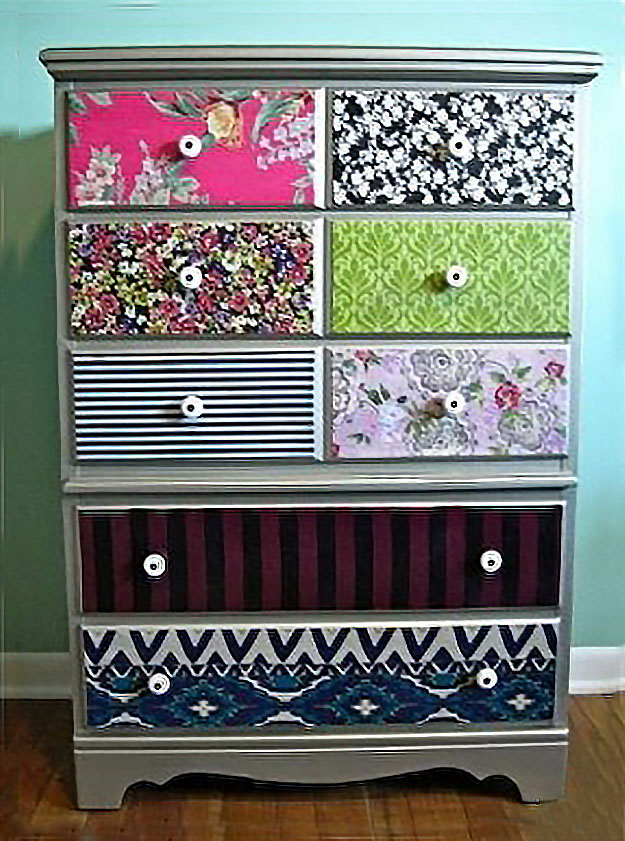 DIY Teen Room Decor Ideas for Girls | DIY Mod Podge Dresser Drawers with Scrapbook Paper | Cool Bedroom Decor, Wall Art & Signs, Crafts, Bedding, Fun Do It Yourself Projects and Room Ideas for Small Spaces #diydecor #teendecor #roomdecor #teens #girlsroom 