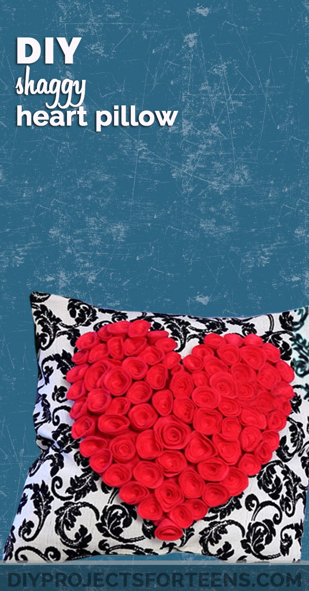 DIY Room Decor Ideas for Teens - Cute Bedroom Decor Like This Shaggy Heart Pillow is Easy when you follow the step by step video tutorial | Cute Valentines Gift Idea for Girlfriend, Mom, Sister. DIY Home Decor and Crafts by DIY Projects for Teens 