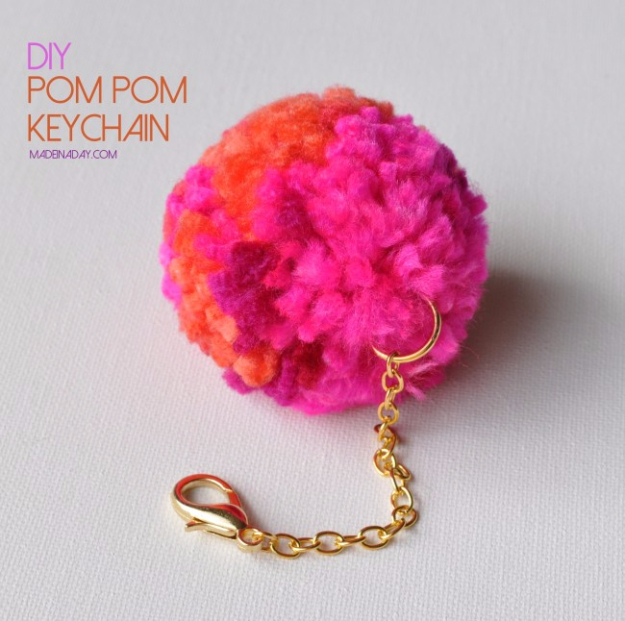DIY Crafts with Pom Poms - DIY Pom Pom Keychains - Fun Yarn Pom Pom Crafts Ideas. Garlands, Rug and Hat Tutorials, Easy Pom Pom Projects for Your Room Decor and Gifts http://diyprojectsforteens.com/diy-crafts-pom-poms