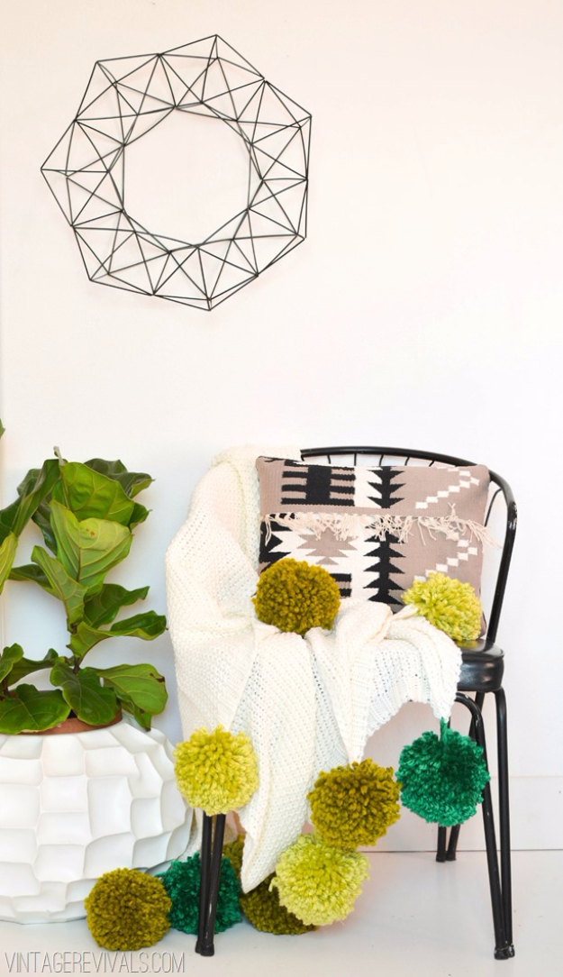 DIY Crafts with Pom Poms - Giant Pom Pom Blanket - Fun Yarn Pom Pom Crafts Ideas. Garlands, Rug and Hat Tutorials, Easy Pom Pom Projects for Your Room Decor and Gifts http://diyprojectsforteens.com/diy-crafts-pom-poms