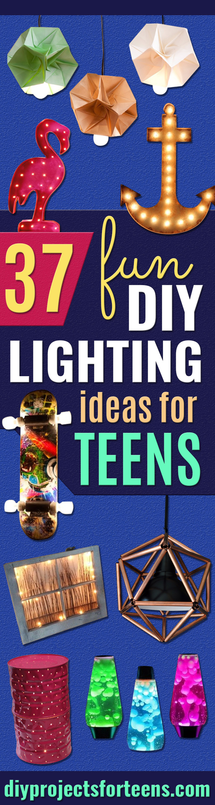 DIY Lighting Ideas for Teen and Kids Rooms - Fun DIY Lights like Lamps, Pendants, Chandeliers and Hanging Fixtures for the Bedroom plus cool ideas With String Lights. Perfect for Girls and Boys Rooms, Teenagers and Dorm Room Decor 