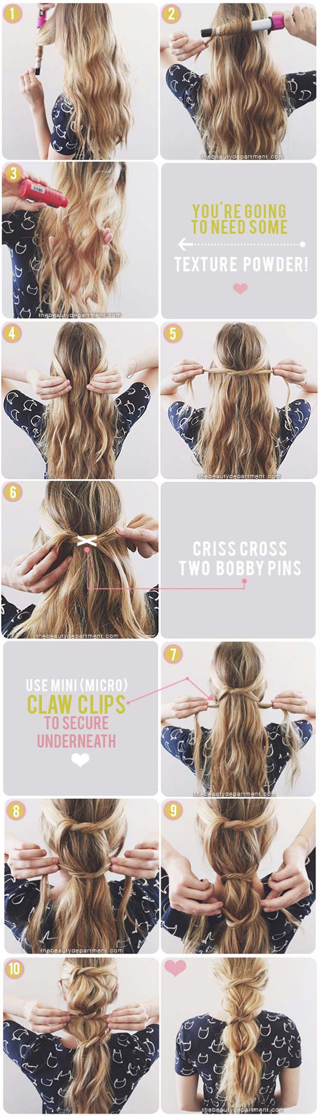 Best Hairstyles for Long Hair - Messy Knotted Ponytail - Step by Step Tutorials for Easy Curls, Updo, Half Up, Braids and Lazy Girl Looks. Prom Ideas, Special Occasion Hair and Braiding Instructions for Teens, Teenagers and Adults, Women and Girls 