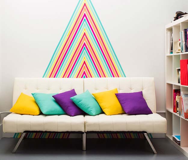 DIY Wall Art Ideas for Teen Rooms - DIY Temporary Wallpaper Using Washi Tape - Cheap and Easy Wall Art Projects for Teenagers - Girls and Boys Crafts for Walls in Bedrooms - Fun Home Decor on A Budget - Cool Canvas Art, Paintings and DIY Projects for Teens http://diyprojectsforteens.com/diy-wall-art-teens