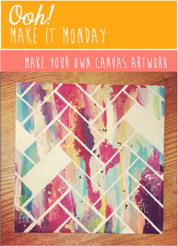 DIY Wall Art Ideas for Teen Rooms - DIY Chevron on Canvas - Cheap and Easy Wall Art Projects for Teenagers - Girls and Boys Crafts for Walls in Bedrooms - Fun Home Decor on A Budget - Cool Canvas Art, Paintings and DIY Projects for Teens http://diyprojectsforteens.com/diy-wall-art-teens