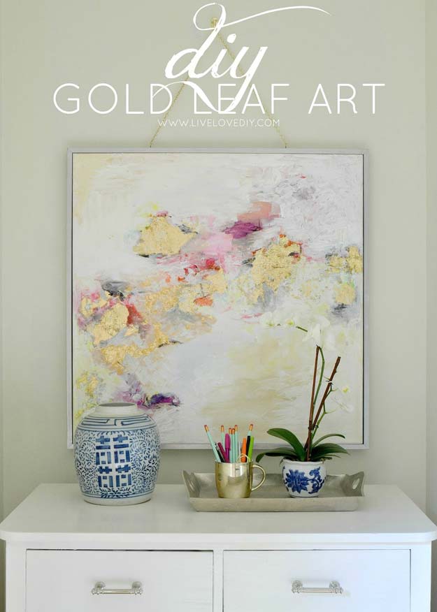 DIY Wall Art Ideas for Teen Rooms - DIY Gold Leaf Art - Cheap and Easy Wall Art Projects for Teenagers - Girls and Boys Crafts for Walls in Bedrooms - Fun Home Decor on A Budget - Cool Canvas Art, Paintings and DIY Projects for Teens http://diyprojectsforteens.com/diy-wall-art-teens
