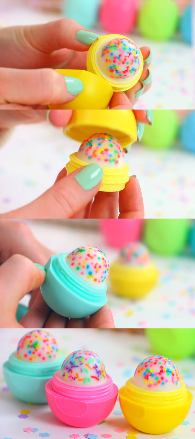 Cupcake EOS How To and Tutorial - Make Cool Homemade Lip Balm Containers for Your EOS - Easy DIY Cupcake Lip Balm With Sprinkles - Fun DIY Projects and Crafts for Teens, Teenagers, Tweens and Kids To Make A Home