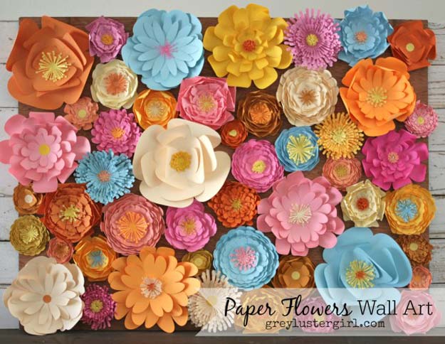 DIY Wall Art Ideas for Teen Rooms - DIY Paper Flowers Wall Art - Cheap and Easy Wall Art Projects for Teenagers - Girls and Boys Crafts for Walls in Bedrooms - Fun Home Decor on A Budget - Cool Canvas Art, Paintings and DIY Projects for Teens http://diyprojectsforteens.com/diy-wall-art-teens
