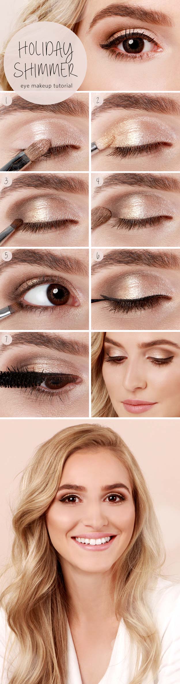 Best Makeup Tutorials for Teens -Holiday Shimmer Eye Tutorial - Easy Makeup Ideas for Beginners - Step by Step Tutorials for Foundation, Eye Shadow, Lipstick, Cheeks, Contour, Eyebrows and Eyes - Awesome Makeup Hacks and Tips for Simple DIY Beauty - Day and Evening Looks http://diyprojectsforteens.com/makeup-tutorials-teens 