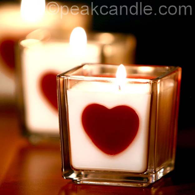 17 Heart Embed Candles