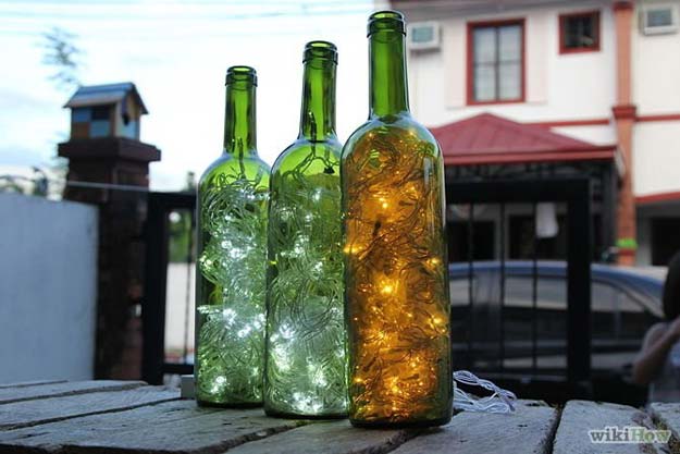 Cool Ways To Use Christmas Lights - How to Make Wine Bottle Accent Lights - Best Easy DIY Ideas for String Lights for Room Decoration, Home Decor and Creative DIY Bedroom Lighting - Creative Christmas Light Tutorials with Step by Step Instructions - Creative Crafts and DIY Projects for Teens, Teenagers and Adults http://diyprojectsforteens.com/diy-projects-string-lights