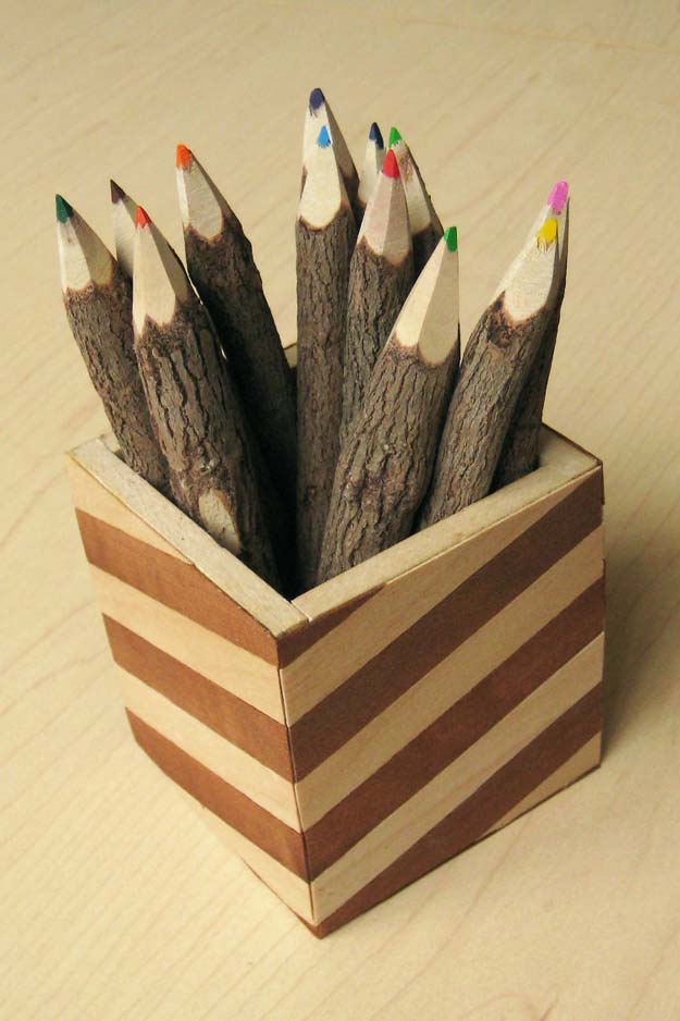 Fun DIY Ideas for Your Desk - Desktop Pencil Cup - Cubicles, Ideas for Teens and Student - Cheap Dollar Tree Storage and Decor for Offices and Home - Cool DIY Projects and Crafts for Teens 