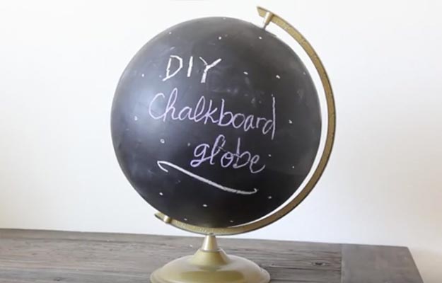 DIY Chalkboard Globe-Cool Room Decor For Teens-Cheap And Easy Crafts To Make And Sell-Cheap Bedroom Decor For Teenagers