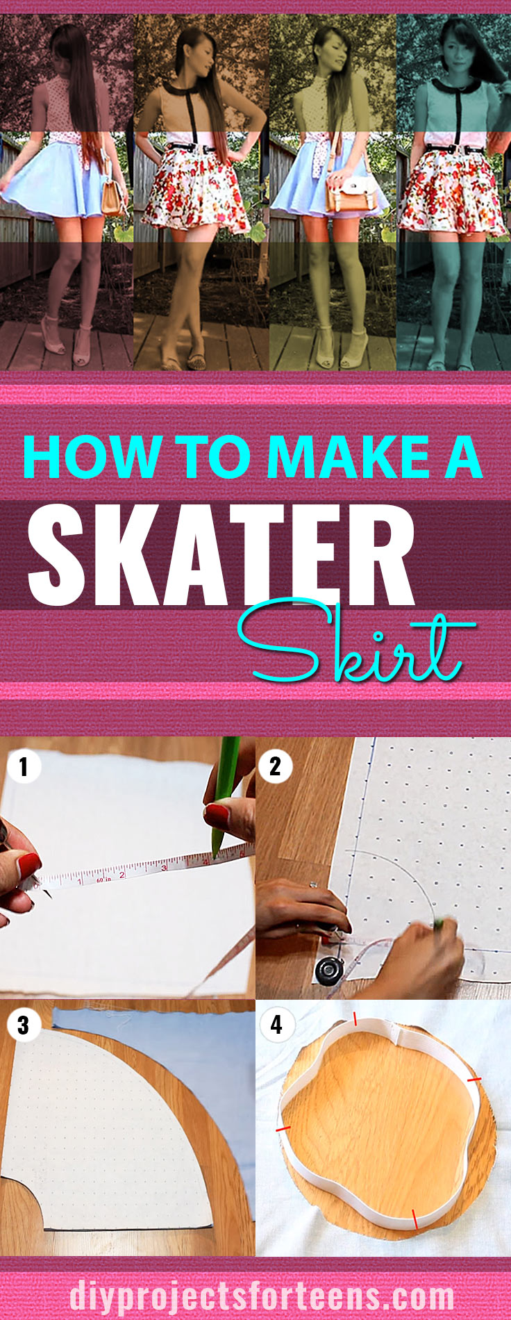 DIY Fashion for Teens - Cool Skater Skirt Tutorial shows you an easy sewing idea for fun fashion