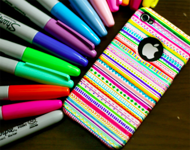 Cool DIY Sharpie Crafts Projects Ideas - Homemade Creative iphone case tutorial