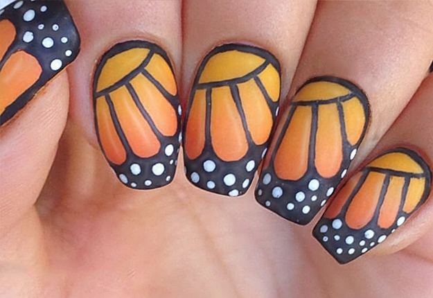 Black Butterfly Nail Art Design - wide 5
