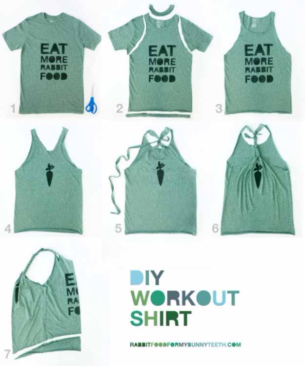 Cool Crafts You Can Make for Less than 5 Dollars | Cheap DIY Projects Ideas for Teens, Tweens, Kids and Adults | DIY Workout T-Shirt #teencrafts #cheapcrafts #crafts/
