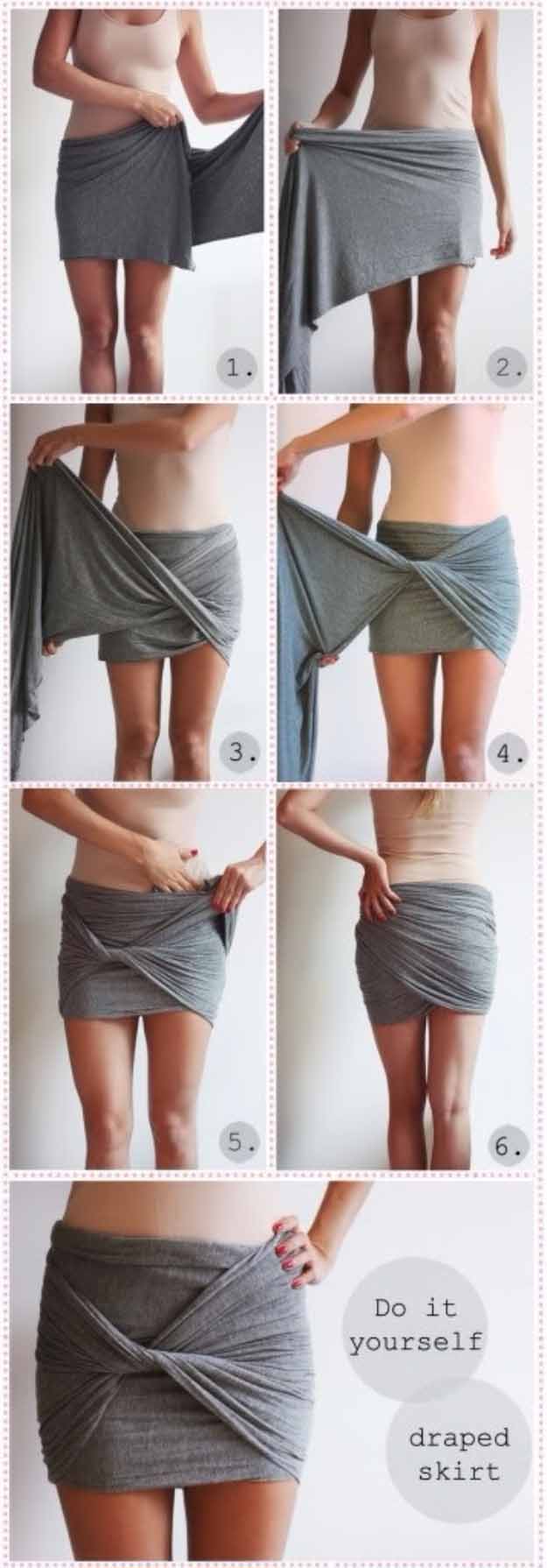 Cool Crafts You Can Make for Less than 5 Dollars | Cheap DIY Projects Ideas for Teens, Tweens, Kids and Adults | Wrap a Scarf to Make a Draped Skirt #teencrafts #cheapcrafts #crafts/