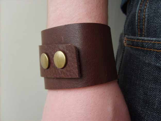 Cool Crafts You Can Make for Less than 5 Dollars | Cheap DIY Projects Ideas for Teens, Tweens, Kids and Adults | The Leather Cuff tutorial #teencrafts #cheapcrafts #crafts/
