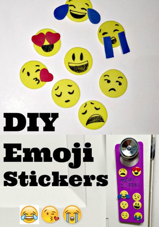 Cool Crafts You Can Make for Less than 5 Dollars | Cheap DIY Projects Ideas for Teens, Tweens, Kids and Adults | DIY-Emoji-Stickers #teencrafts #cheapcrafts #crafts/
