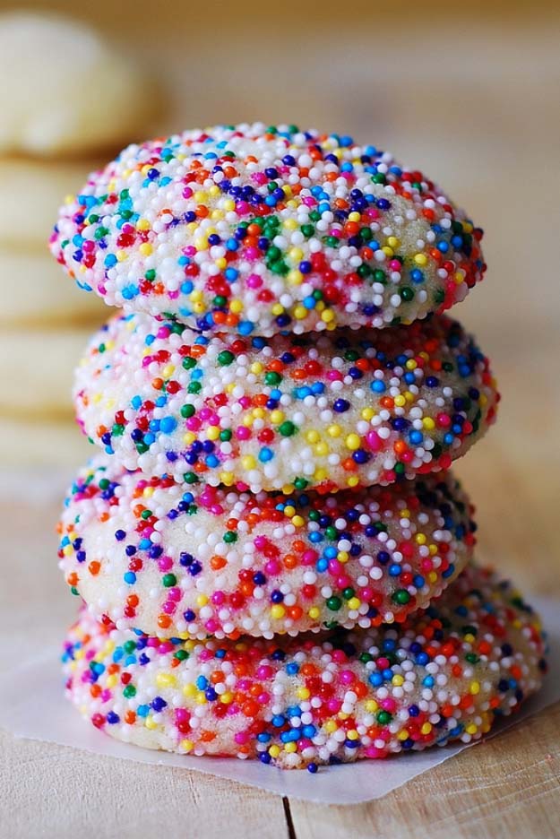 34 Fun Foods for Kids & Teens | Cool and Easy Recipes for Kids & Teenagers to Make At Home | Vanilla sugar cookies with sprinkles 