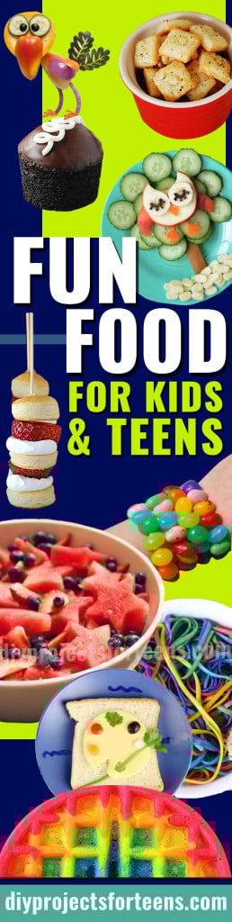 34 Fun Foods for Kids and Teens | Boys and Girls, Toddlers, Tweens and Teenagers all love these Easy Recipe Ideas - So Do Adults! http://diyprojectsforteens.com/fun-foods-for-teens-kids/