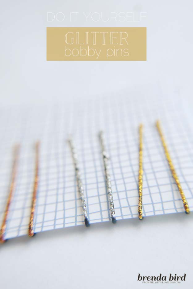 Cool DIY Crafts Made With Glitter - Sparkly, Creative Projects and Ideas for the Bedroom, Clothes, Shoes, Gifts, Wedding and Home Decor | DIY Glitter Bobby Pins | http://stage.diyprojectsforteens.com/diy-projects-made-with-glitter/