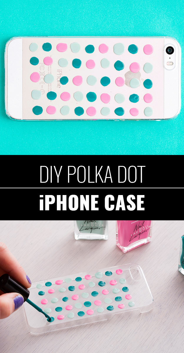 DIY Crafts Using Nail Polish - Fun, Cool, Easy and Cheap Craft Ideas for Girls, Teens, Tweens and Adults | DIY Polka Dot iphone Case
