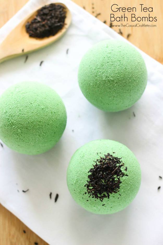 How To Make Bath Bombs at Home Like Lush Recipes | Cool DIY Gifts For Women and Homemade Bath Ideas | Green Tea Bath Bombs
