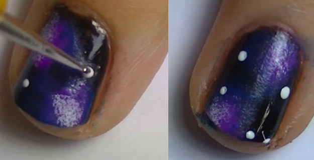 How To Paint DIY Galaxy Nails | Cool Nail Art Tutorials Step by Step