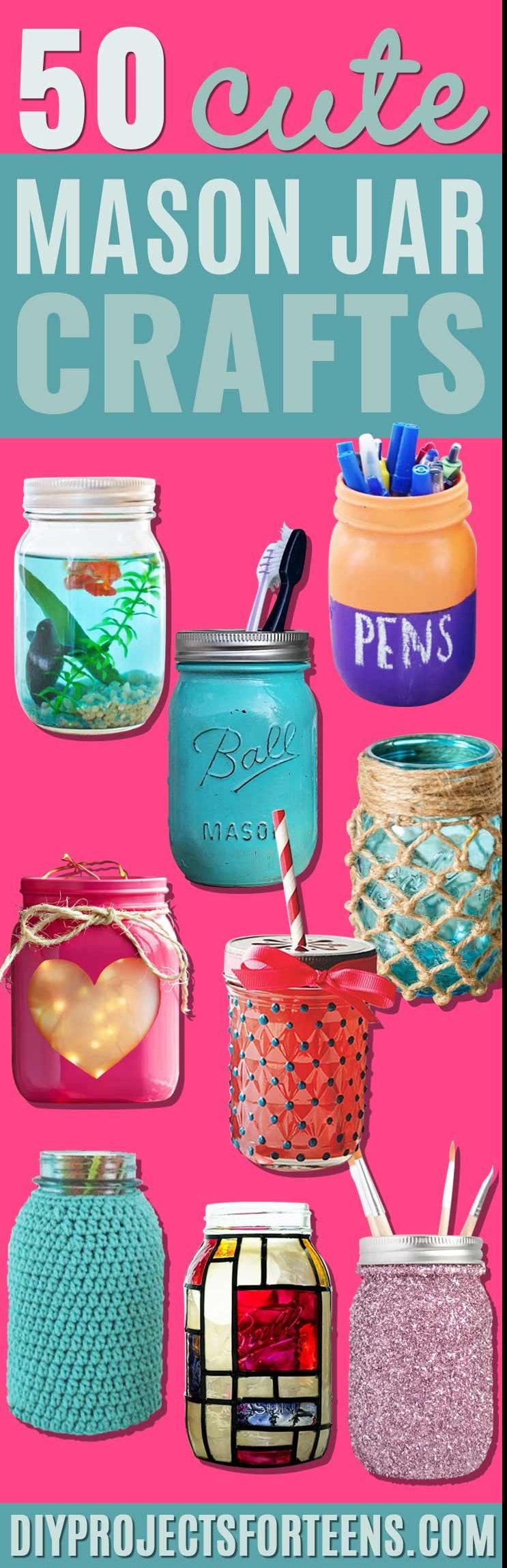 Easy DIY Mason Jar Ideas - Fun Crafts, Creative Room Decor, Homemade Gifts, Creative Home Decor Projects and DIY Mason Jar Lights - Cool Crafts for Teens and Tween Girls 
