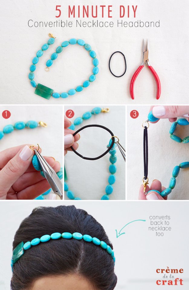 Rzemiosło do zrobienia i sprzedaży - 5 minut DIY Cabrio Necklace Headband - fajne i tanie projekty rzemieślnicze i pomysły DIY Dla Nastolatków i dorosłych do zrobienia i sprzedaży - zabawne, fajne i kreatywne sposoby dla nastolatków, aby zarabiać pieniądze, sprzedając rzeczy do zrobienia #teencrafts #diyideas #craftstosell