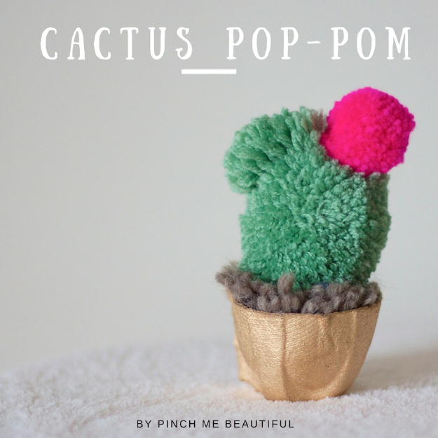 DIY Crafts with Pom Poms - Cactus Pom Pom - Fun Yarn Pom Pom Crafts Ideas. Garlands, Rug and Hat Tutorials, Easy Pom Pom Projects for Your Room Decor and Gifts http://diyprojectsforteens.com/diy-crafts-pom-poms
