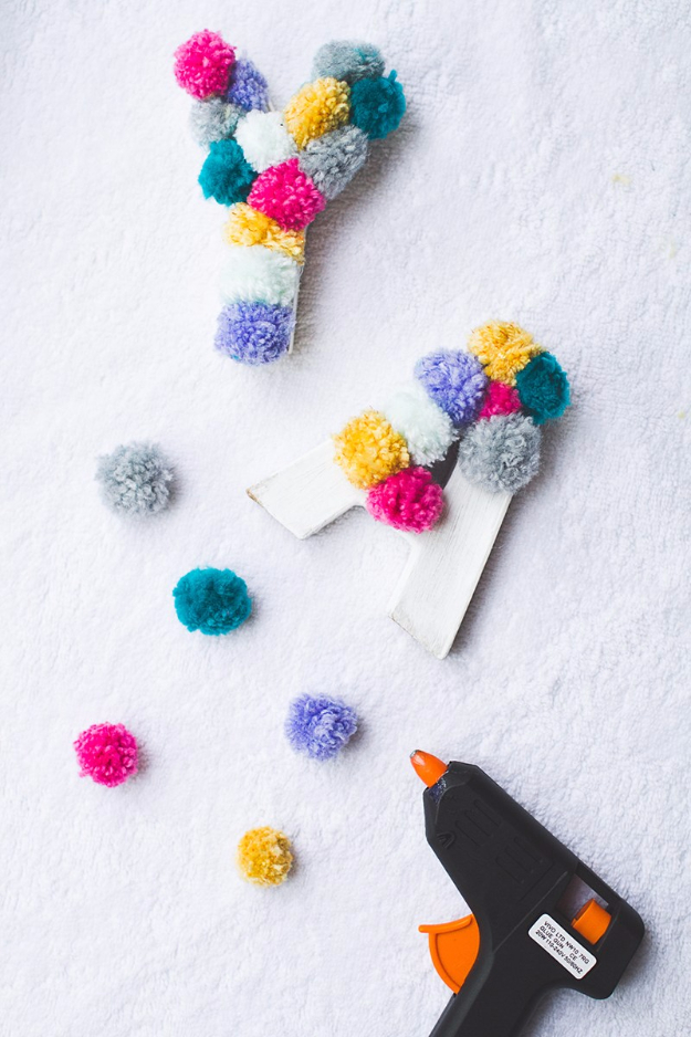 DIY Crafts with Pom Poms - Yarn Pom Pom Letters - Fun Yarn Pom Pom Crafts Ideas. Garlands, Rug and Hat Tutorials, Easy Pom Pom Projects for Your Room Decor and Gifts http://diyprojectsforteens.com/diy-crafts-pom-poms