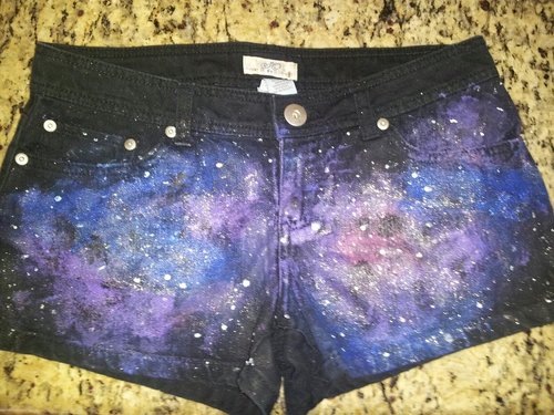 DIY Galaxy Crafts - DIY Galaxy Shorts - Galaxy DIY Projects for Your Room, Gifts, Clothes. Ideas for Painting Jewelry, Shirts, Jar Ideas, Food and Makeup. Step by Step Tutorials for Teens, Tweens and Adults