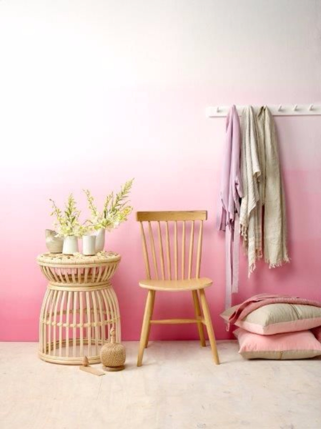 DIY Ideas for Painting Walls - Pink Ombre Wall - Cool Ways To Paint Walls - Techniques, Tips, Stencils, Tutorials, Fun Colors and Creative Designs for Living Room, Bedroom, Kids Room, Bathroom and Kitchen #homeimprovement #diydecor #roomideas #teenrooms #walldecor #paintingideas