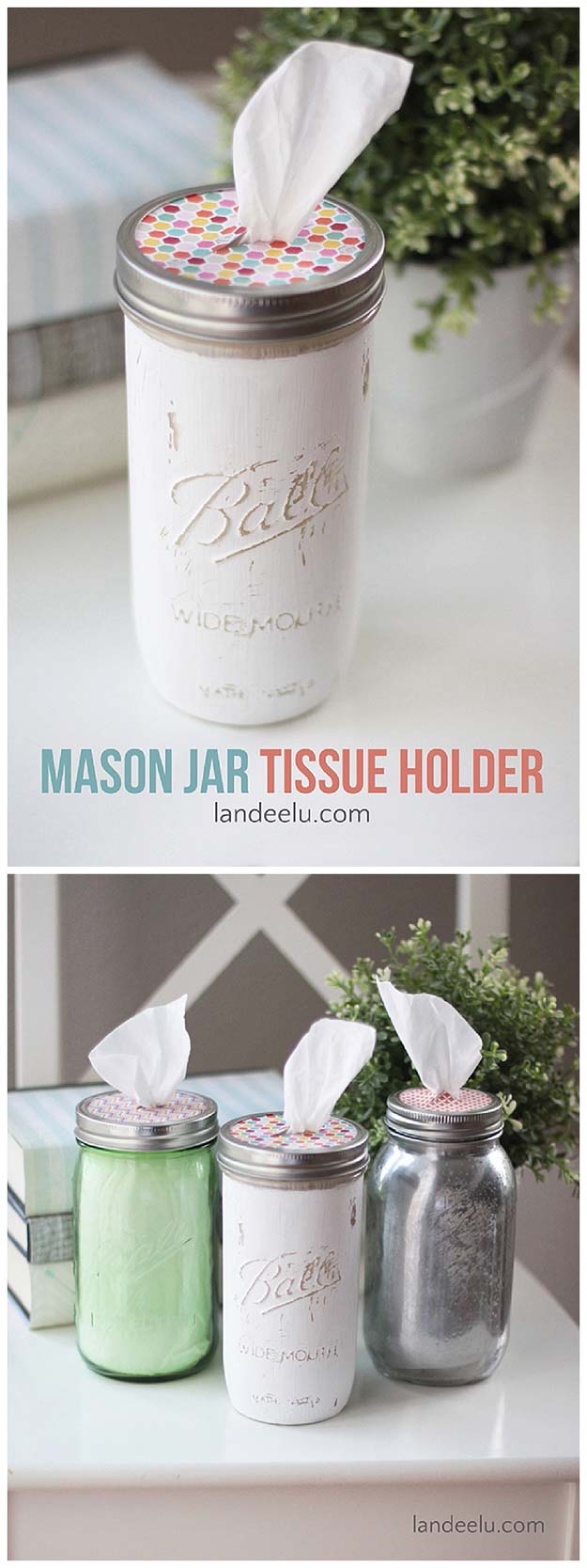 DIY Bathroom Decor Ideas for Teens - Mason Jar Tissue Holder - Best Creative, Cool Bath Decorations and Accessories for Teenagers - Easy, Cheap, Cute and Quick Craft Projects That Are Fun To Make. Easy to Follow Step by Step Tutorials 