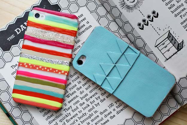 DIY iPhone Case Makeovers - Nail Polish and Leather iPhone Cases - Easy DIY Projects and Handmade Crafts Tutorial Ideas You Can Make To Decorate Your Phone With Glitter, Nail Polish, Sharpie, Paint, Bling, Printables and Sewing Patterns - Fun DIY Ideas for Women, Teens, Tweens and Kids