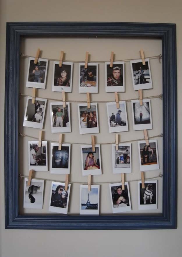 Cool DIY Photo Projects and Craft Ideas for Photos - Frame For Polaroids - Easy Ideas for Wall Art, Collage and DIY Gifts for Friends. Wood, Cardboard, Canvas, Instagram Art and Frames. Creative Birthday Ideas and Home Decor for Adults, Teens and Tweens