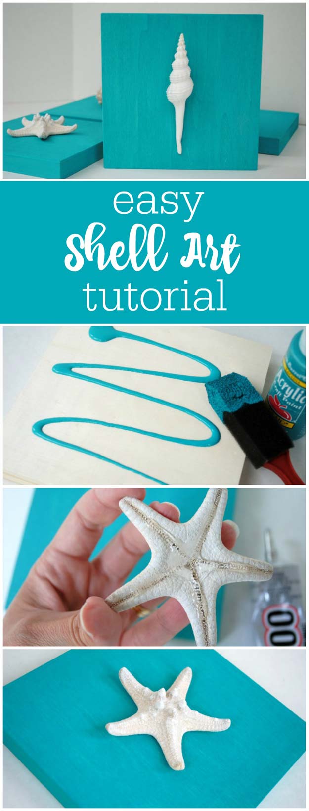 DIY Bathroom Decor Ideas for Teens - Easy Peasy Shell Art - Best Creative, Cool Bath Decorations and Accessories for Teenagers - Easy, Cheap, Cute and Quick Craft Projects That Are Fun To Make. Easy to Follow Step by Step Tutorials 