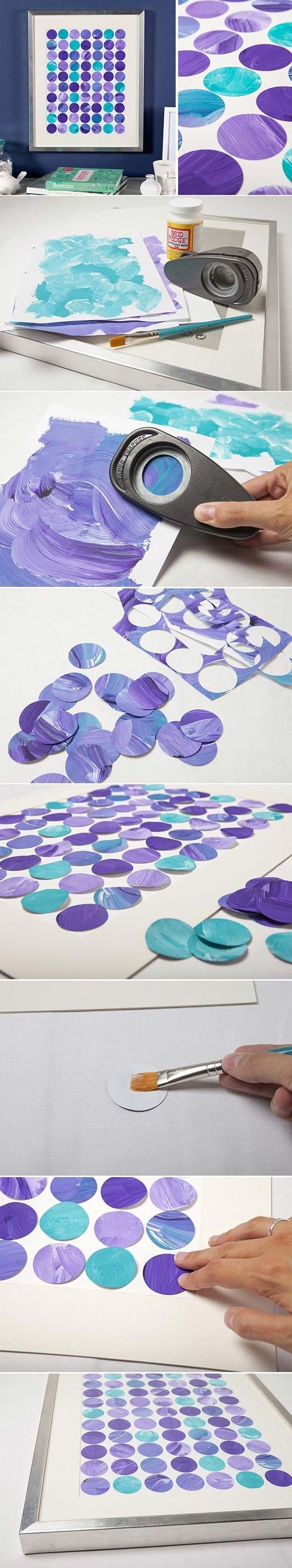 DIY Polka Dot Crafts and Projects - DIY Colorful Wall Artr - Cool Clothes, Room and Home Decor, Wall Art, Mason Jars and Party Ideas, Canvas, Fabric and Paint Project Tutorials - Fun Craft Ideas for Teens, Kids and Adults Make Awesome DIY Gifts