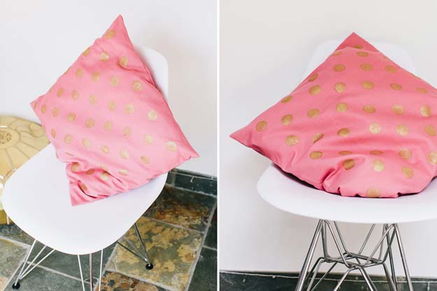 DIY Dorm Room Decor Ideas - Polka Dot Cushion - Cheap DIY Dorm Decor Projects for College Rooms - Cool Crafts, Wall Art, Easy Organization for Girls - Fun DYI Tutorials for Teens and College Students #diyideas #roomdecor #diy #collegelife #teencrafts
