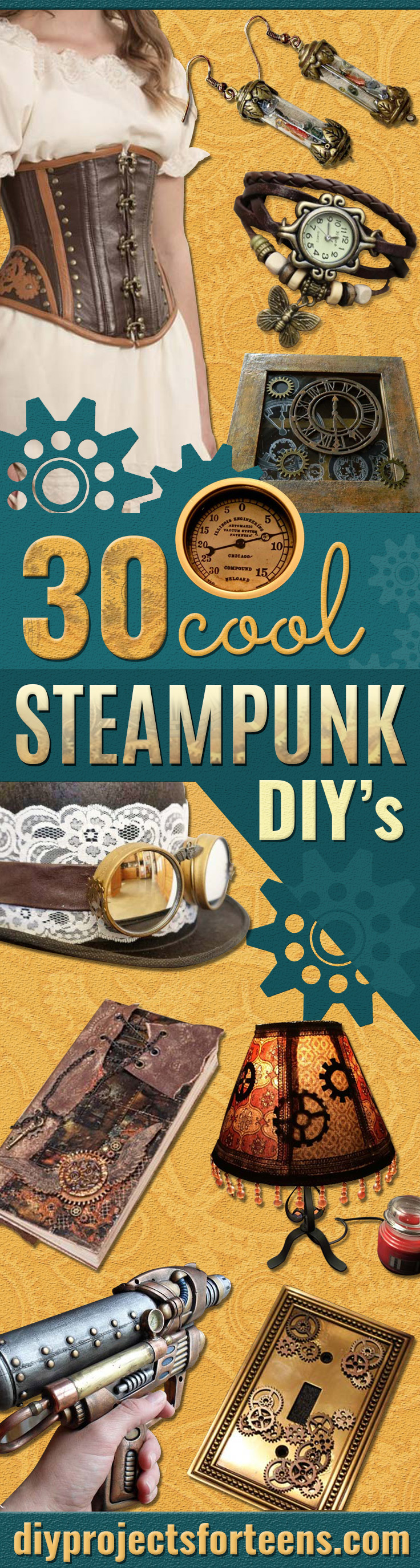 Cool Steampunk DIY Ideas - Easy Home Decor, Costume Ideas, Jewelry, Crafts, Furniture and Steampunk Fashion Tutorials - Clothes, Accessories and Best Step by Step Tutorials - Creative DIY Projects for Adults, Teens and Tweens