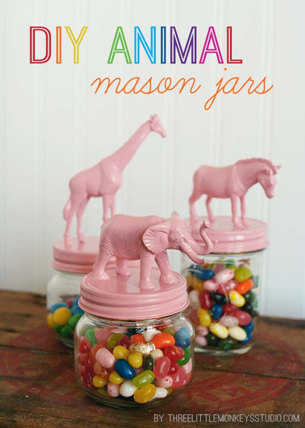 Cute DIY Mason Jar Gift Ideas for Teens - DIY Animal Mason Jar - Best Christmas Presents, Birthday Gifts and Cool Room Decor Ideas for Girls and Boy Teenagers - Fun Crafts and DIY Projects for Snow Globes, Dollar Store Crafts and Valentines for Kids
