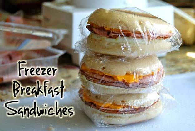 Cool and Easy Recipes For Teens to Make at Home - Freezer Breakfast Sandwhiches - Fun Snacks, Simple Breakfasts, Lunch Ideas, Dinner and Dessert Recipe Tutorials - Teenagers Love These Fun Foods that Are Quick, Healthy and Delicious Ideas for Meals 