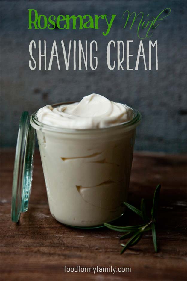Cool DIY Gifts to Make For Your Boyfriend - DIY Rosemary Mint Shaving Cream - Easy, Cheap and Awesome Gift Ideas to Make for Guys - Fun Crafts and Presents to Give to Boyfriends - Men Love These Gift Card Holders, Mason Jar Kits, Thoughtful Handmade Christmas Gifts - DIY Projects for Teens #diygifts #teencrafts