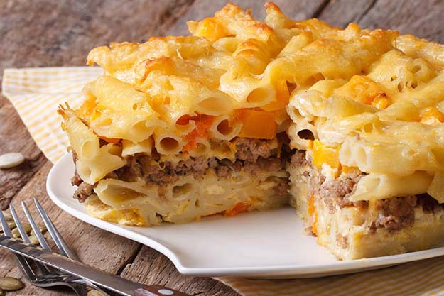 Cool and Easy Recipes For Teens to Make at Home - Pasta Bake Pizza With Pancetta, Ground Pork And Rosemary - Fun Snacks, Simple Breakfasts, Lunch Ideas, Dinner and Dessert Recipe Tutorials - Teenagers Love These Fun Foods that Are Quick, Healthy and Delicious Ideas for Meals 