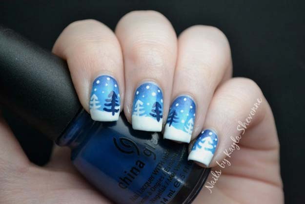 Cool DIY Nail Art Designs and Patterns for Christmas and Holidays - DIY Winter Wonderland - Do It Yourself Manicure Ideas With Christmas Trees, Candy Canes, Snowflakes and Glittery Designs for Holiday Nails - Step by Step Tutorials and Instructions #nailart #christmasnails #naildesigns