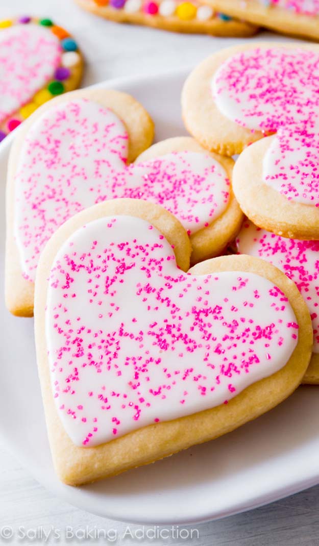 Best Valentines Cookies - Soft Cut-Out Sugar Cookies - Easy Cookie Recipes and Recipe Ideas for Valentines Day - Cute DIY Decorated Cookies for Kids, Homemade Box Cookies and Bouquet Ideas - Sugar Cookie Icing Tutorials With Step by Step Instructions - Quick, Cheap Valentine Gift Ideas for Him and Her 