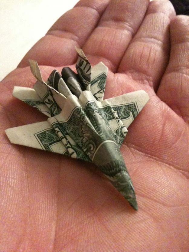 Origami Tutorial for Money - How to Make An Airplane Fighter Jet With A Dollar Bill - Youtube Videos for Dollar Bill Origami 3D Airplanes